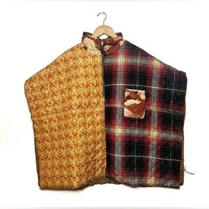 NWOT Urban Outfitters Unisex Quilted Mix Print Poncho.